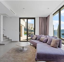 5 bedroom beachfront villa with heated pool near Omis, sleeps 9